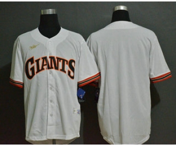 Men's San Francisco Giants Blank White Throwback Cooperstown Stitched MLB Cool Base Nike Jersey