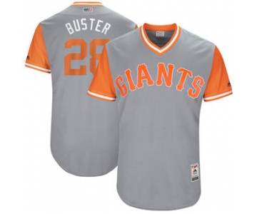 Men's San Francisco Giants Buster Posey Buster Majestic Gray 2017 Players Weekend Authentic Jersey