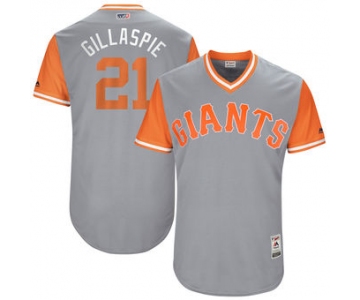 Men's San Francisco Giants Conor Gillaspie Gillaspie Majestic Gray 2017 Players Weekend Authentic Jersey