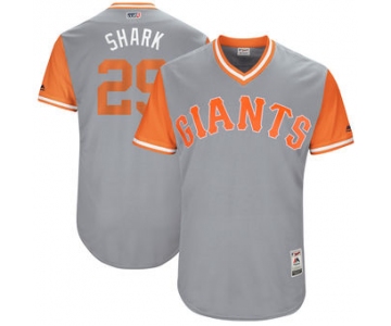 Men's San Francisco Giants Jeff Samardzija Shark Majestic Gray 2017 Players Weekend Authentic Jersey