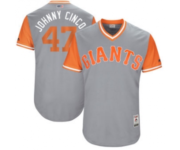 Men's San Francisco Giants Johnny Cueto Johnny Cinco Majestic Gray 2017 Players Weekend Authentic Jersey