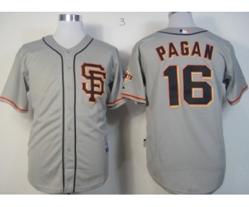 San Francisco Giants #16 Angel Pagan Gray SF Edition Jersey