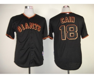 San Francisco Giants #18 Matt Cain Black Jersey