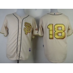 San Francisco Giants #18 Matt Cain Cream With Gold SF Edition Jersey