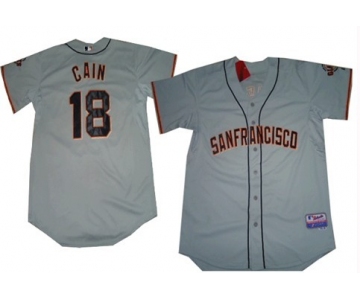 San Francisco Giants #18 Matt Cain Gray Jersey