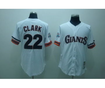 San Francisco Giants #22 Will Clark 1989 White Throwback Jersey