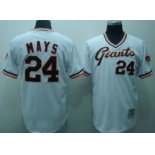 San Francisco Giants #24 Willie Mays 1989 White Throwback Jersey