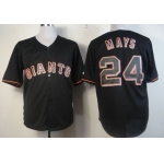 San Francisco Giants #24 Willie Mays Black Fashion Jersey