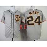 San Francisco Giants #24 Willie Mays Gray SF Edition Cool Base Jersey