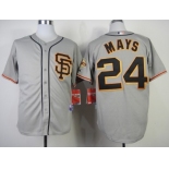 San Francisco Giants #24 Willie Mays Gray SF Edition Cool Base Jersey