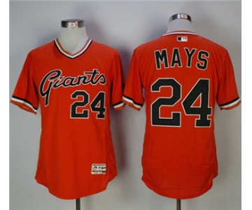 San Francisco Giants #24 Willie Mays Orange Flexbase Authentic Collection Cooperstown Stitched MLB Jersey