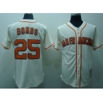 San Francisco Giants #25 Barry Bonds 2004 Cream Throwback Jersey