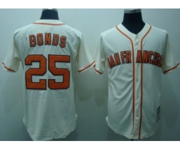 San Francisco Giants #25 Barry Bonds 2004 Cream Throwback Jersey