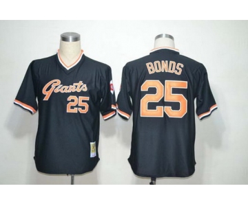 San Francisco Giants #25 Barry Bonds Black Throwback Jersey