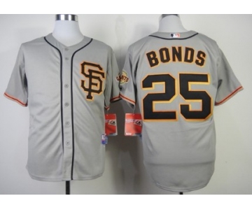 San Francisco Giants #25 Barry Bonds Gray SF Edition Cool Base Jersey