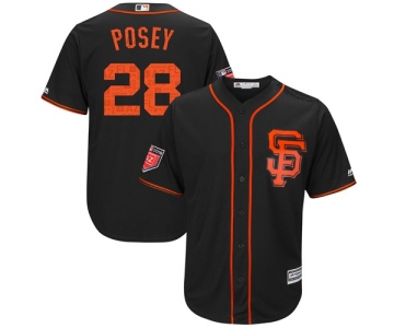 San Francisco Giants #28 Buster Posey Black 2018 Spring Training Cool Base Stitched MLB Jersey