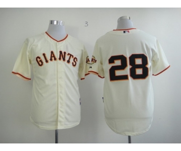 San Francisco Giants #28 Buster Posey Cream Jersey