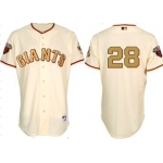 San Francisco Giants #28 Buster Posey Cream With Gold Jersey