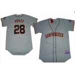 San Francisco Giants #28 Buster Posey Gray Jersey