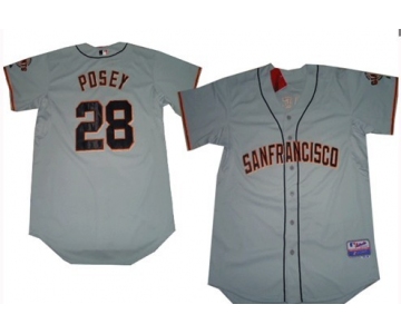 San Francisco Giants #28 Buster Posey Gray Jersey