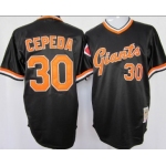 San Francisco Giants #30 Orlando Cepeda Black Throwback Jersey