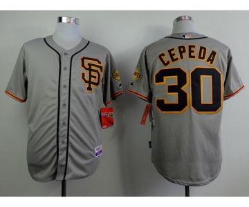 San Francisco Giants #30 Orlando Cepeda Gray SF Edition Cool Base Jersey