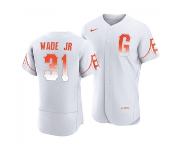 San Francisco Giants #31 LaMonte Wade Jr White 2021 City Connect MLB Flex Base Nike Jersey