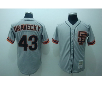 San Francisco Giants #43 Dave Dravecky 1989 Gray Throwback Jersey