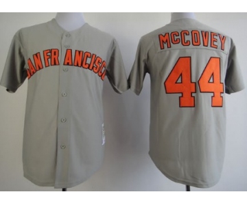 San Francisco Giants 44 Willie McCovey 1973 Gray Throwback Jersey