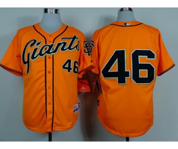 San Francisco Giants #46 Santiago Casilla Orange Jersey