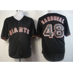 San Francisco Giants #48 Pablo Sandoval Black Fashion Jersey