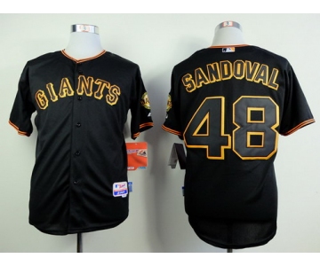 San Francisco Giants #48 Pablo Sandoval Black Jersey