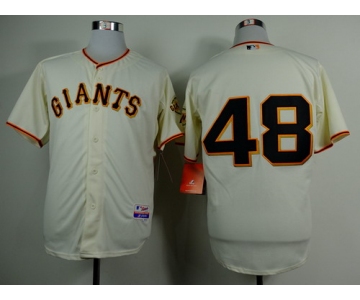 San Francisco Giants #48 Pablo Sandoval Cream Jersey