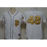 San Francisco Giants #48 Pablo Sandoval Cream With Gold SF Edition Jersey