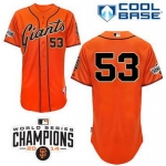 San Francisco Giants #53 Chris Heston 2014 Champions Patch Orange Jersey