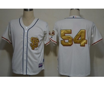 San Francisco Giants #54 Sergio Romo Cream With Gold SF Edition Jersey