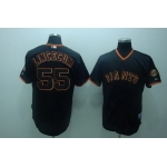 San Francisco Giants #55 Tim Lincecum Black Jersey