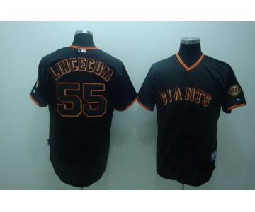 San Francisco Giants #55 Tim Lincecum Black Jersey