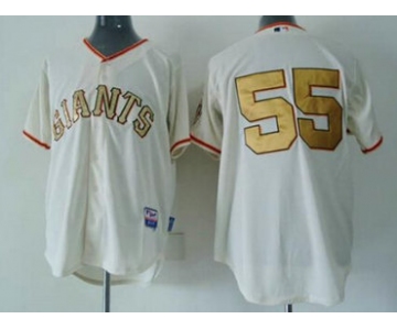 San Francisco Giants #55 Tim Lincecum Cream With Gold Jersey