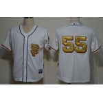 San Francisco Giants #55 Tim Lincecum Cream With Gold SF Edition Jersey