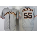 San Francisco Giants #55 Tim Lincecum Gray Jersey