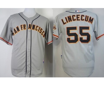 San Francisco Giants #55 Tim Lincecum Gray Jersey