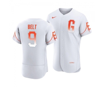 San Francisco Giants #9 Brandon Belt White 2021 City Connect MLB Flex Base Nike Jersey