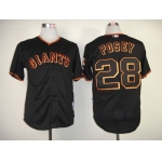 San Fransico Giants #28 Buster Posey Black Jersey