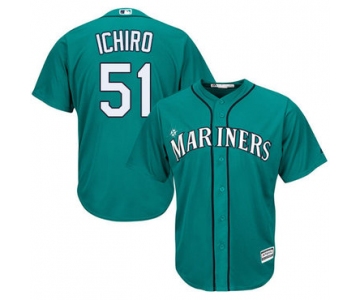 Mariners #51 Ichiro Suzuki Green Cool Base Stitched Youth Baseball Jersey