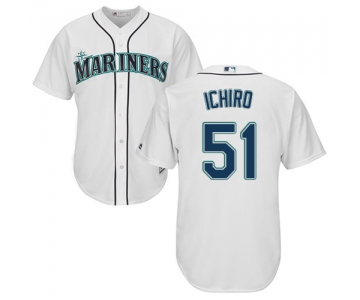 Mariners #51 Ichiro Suzuki White Cool Base Stitched Youth Baseball Jersey