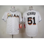 Men's Miami Marlins #51 Ichiro Suzuki White Jersey