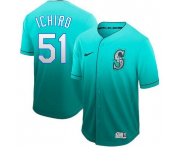 Men's Seattle Mariners 51 Ichiro Suzuki Green Drift Fashion Jersey