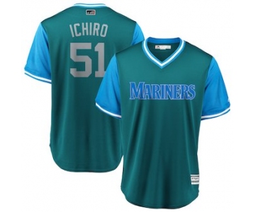 Men's Seattle Mariners 51 Ichiro Suzuki Ichiro Light Blue 2018 Players' Weekend Cool Base Jersey
