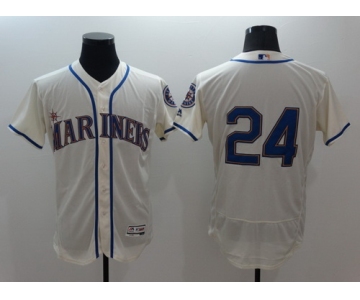 Men's Seattle Mariners #24 Ken Griffey Jr. Retired Cream 2016 Flexbase Majestic Baseball Jersey